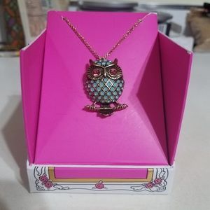 New in Box Betsy Johnson Owl Necklace